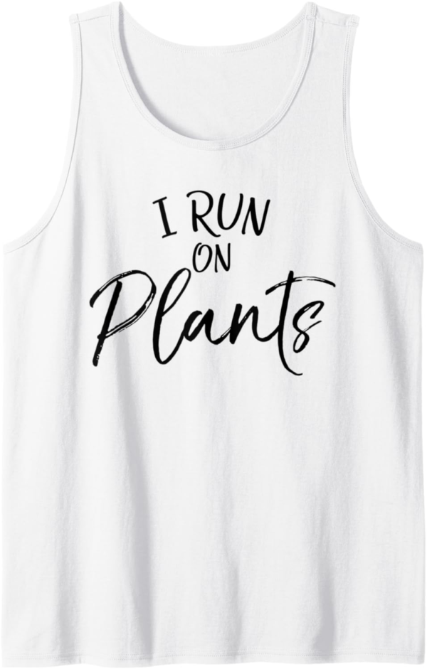 Vegan Runner Gift Vegetarian Running Quote I Run on Plants T... - Image 2